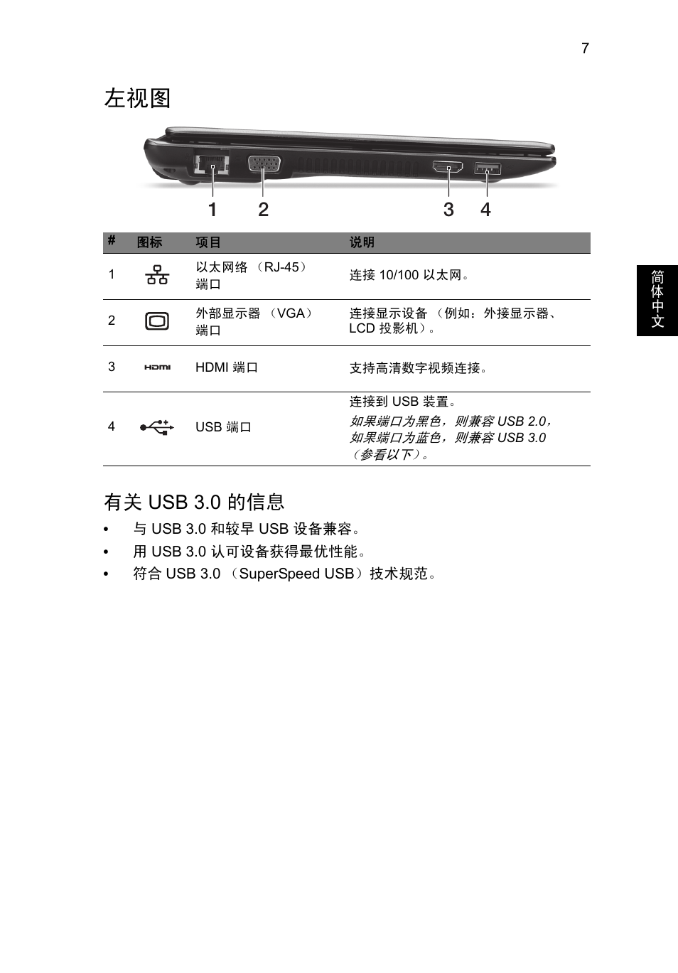 有关 usb 3.0 的信息 | Acer Aspire V5-171 User Manual | Page 283 / 306