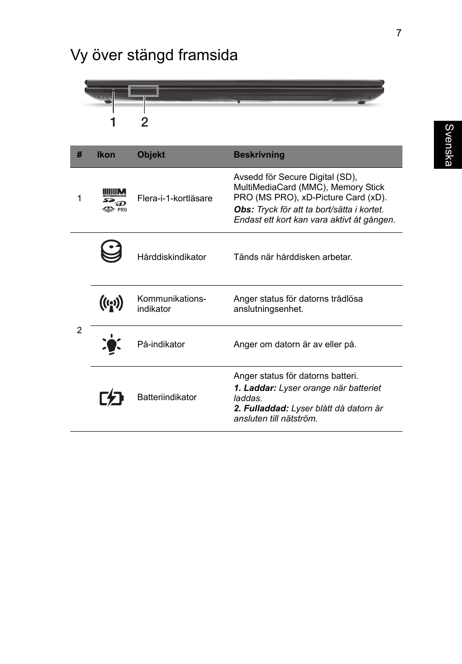 Vy över stängd framsida | Acer Aspire V3-551 User Manual | Page 105 / 308