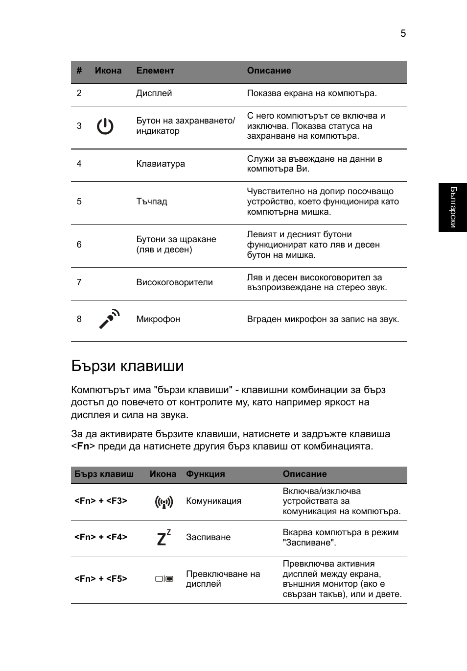 Бързи клавиши | Acer Aspire V3-551 User Manual | Page 203 / 308