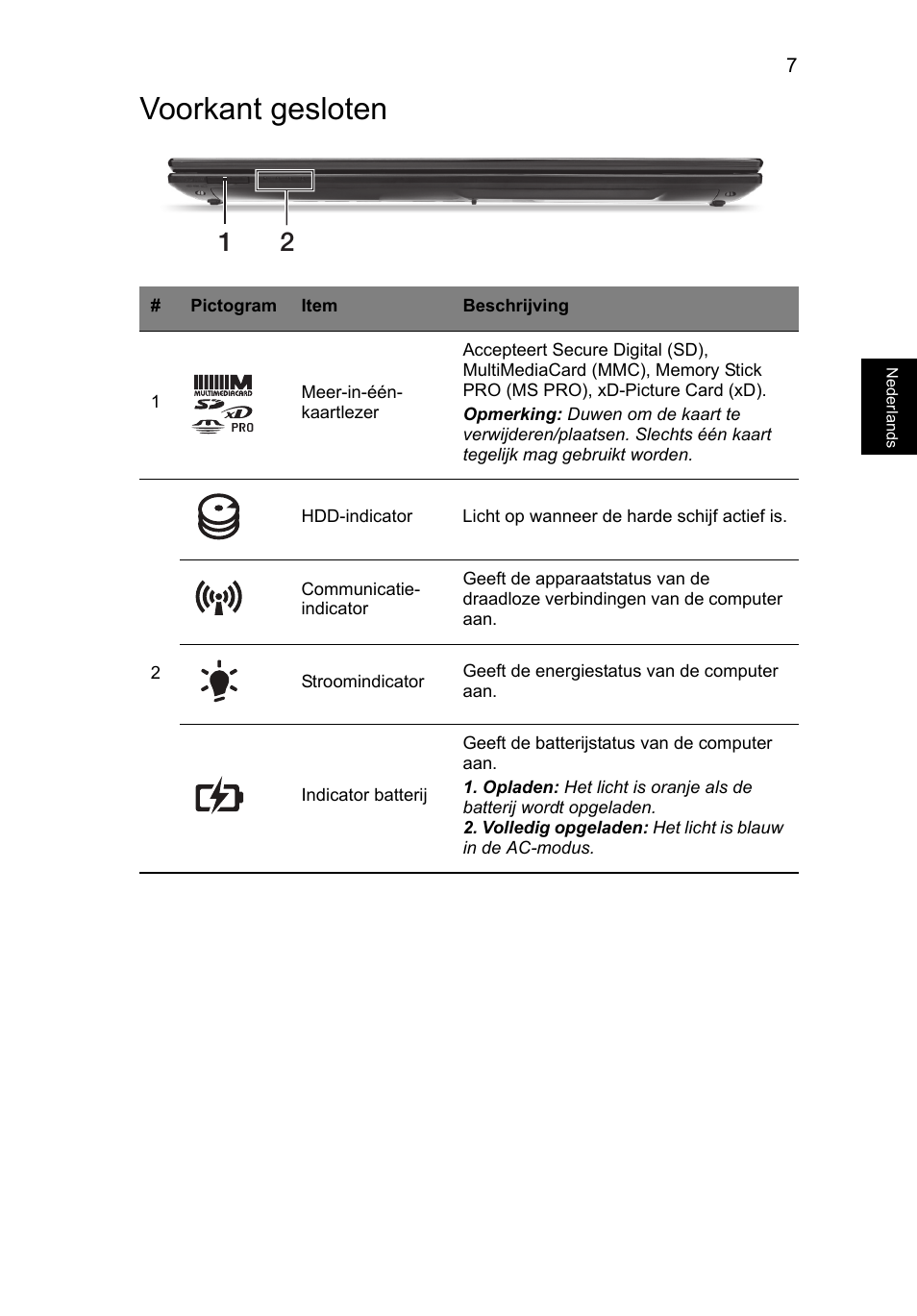 Voorkant gesloten | Acer Aspire V3-551 User Manual | Page 75 / 308