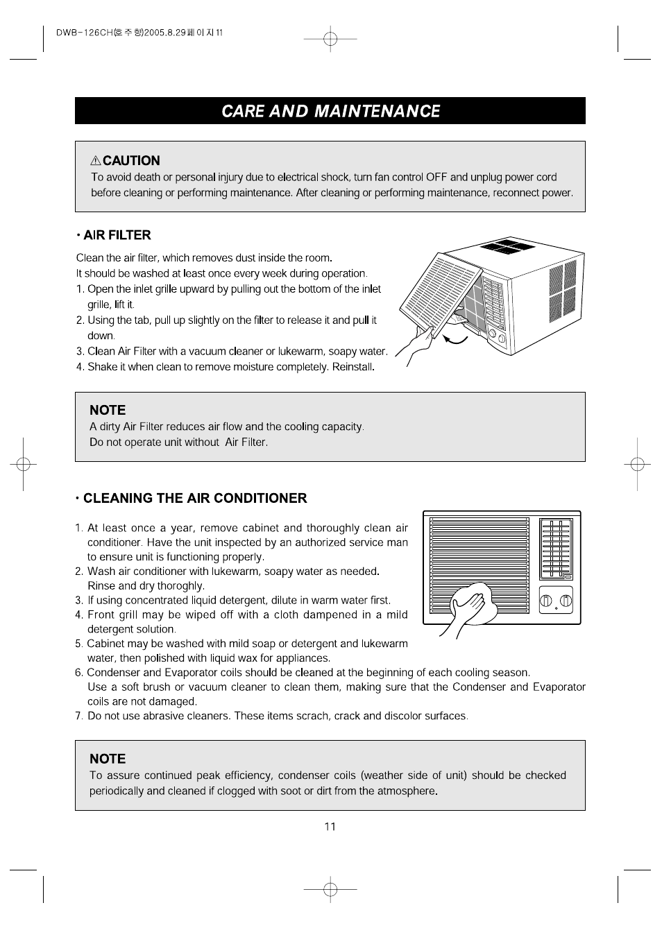 DAEWOO ELECTRONICS DWB-126CH User Manual | Page 11 / 15
