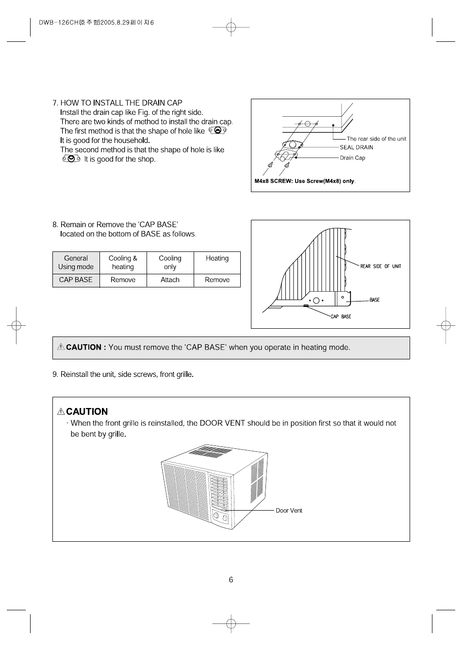 DAEWOO ELECTRONICS DWB-126CH User Manual | Page 6 / 15