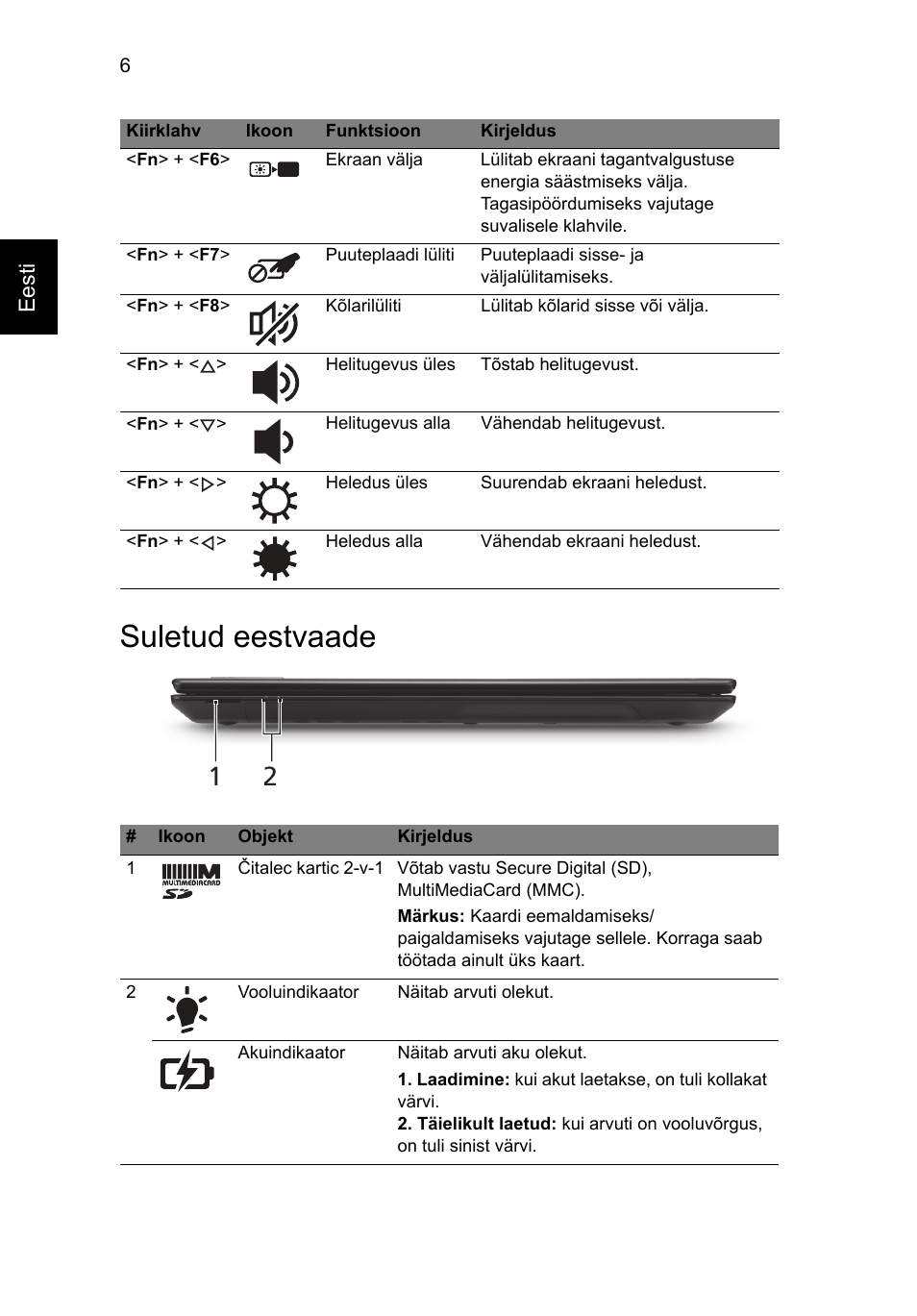 Suletud eestvaade | Acer TravelMate 5335 User Manual | Page 210 / 313