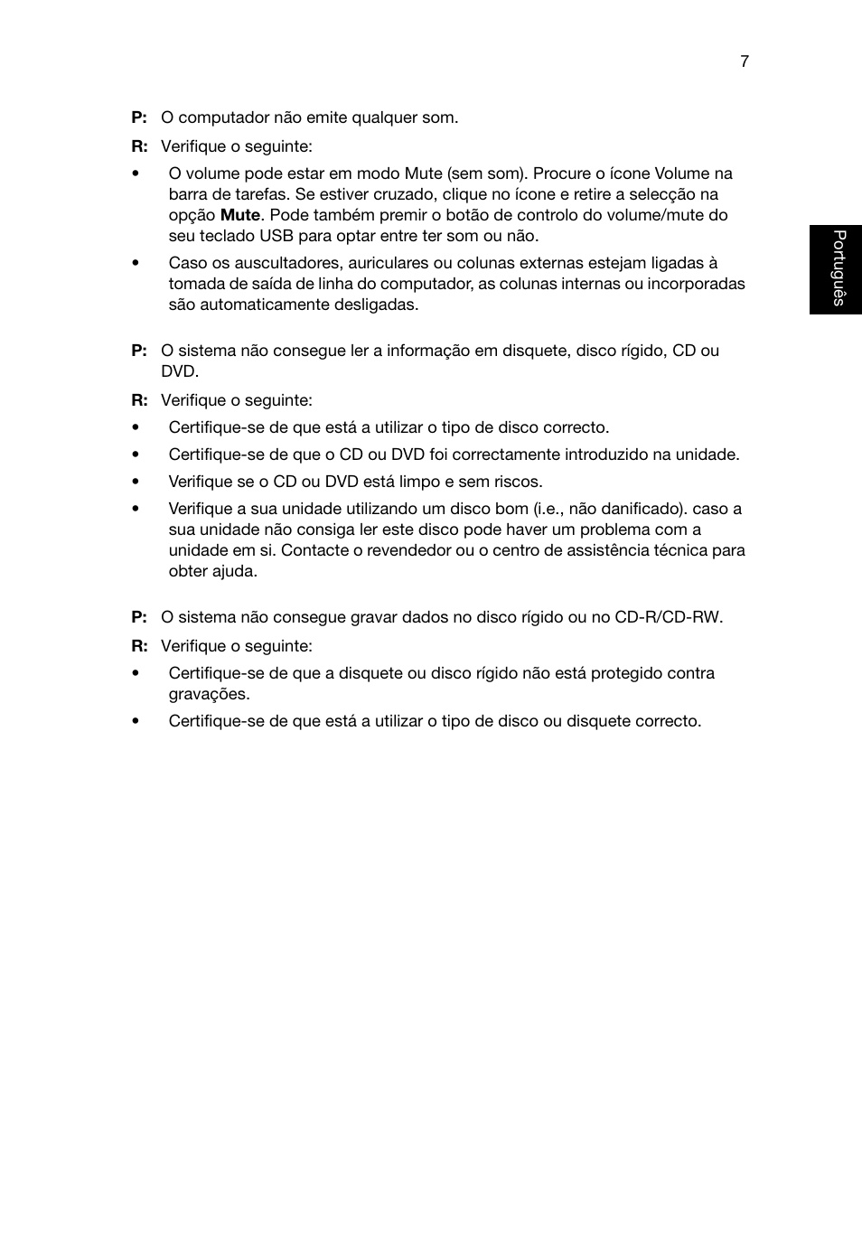 Portugu ês | Acer Aspire T3-600 User Manual | Page 211 / 764