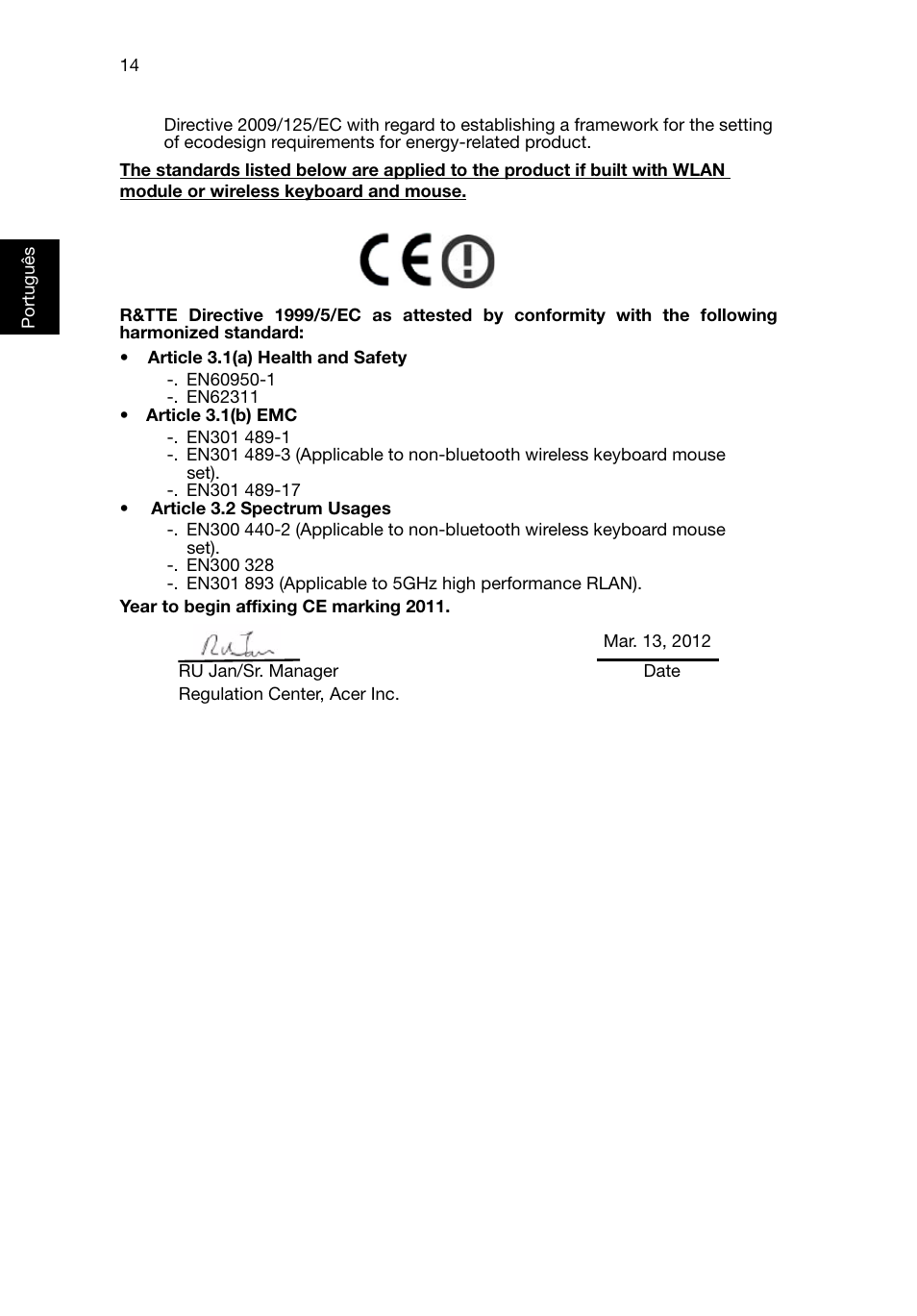 Port ugu ês | Acer Aspire T3-600 User Manual | Page 218 / 764
