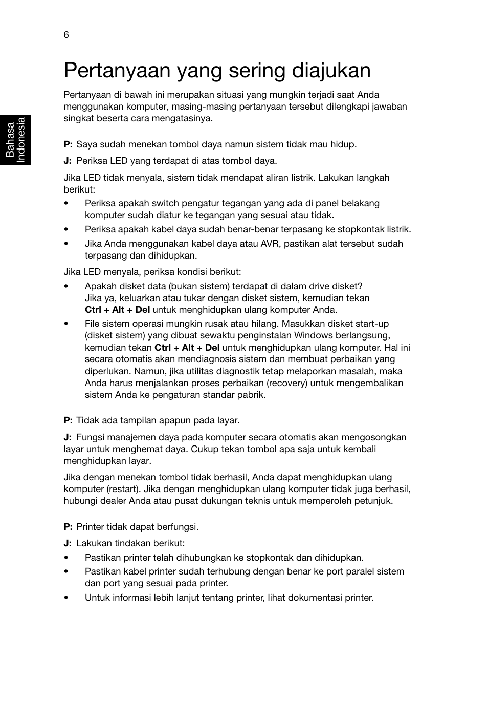 Pertanyaan yang sering diajukan | Acer Aspire T3-600 User Manual | Page 694 / 764