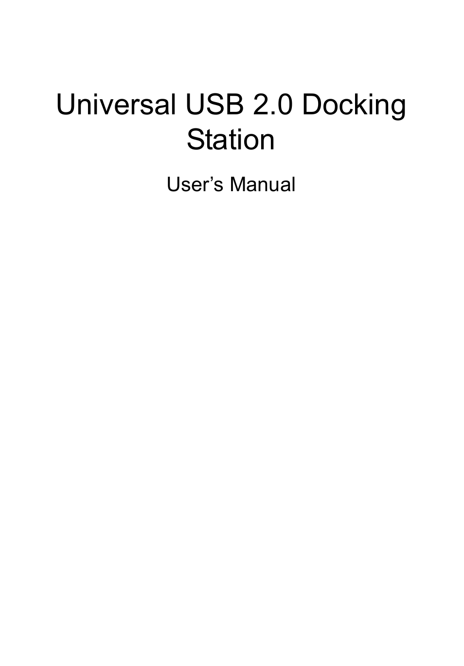 Acer Universal USB 2.0 Docking Station User Manual | 18 pages