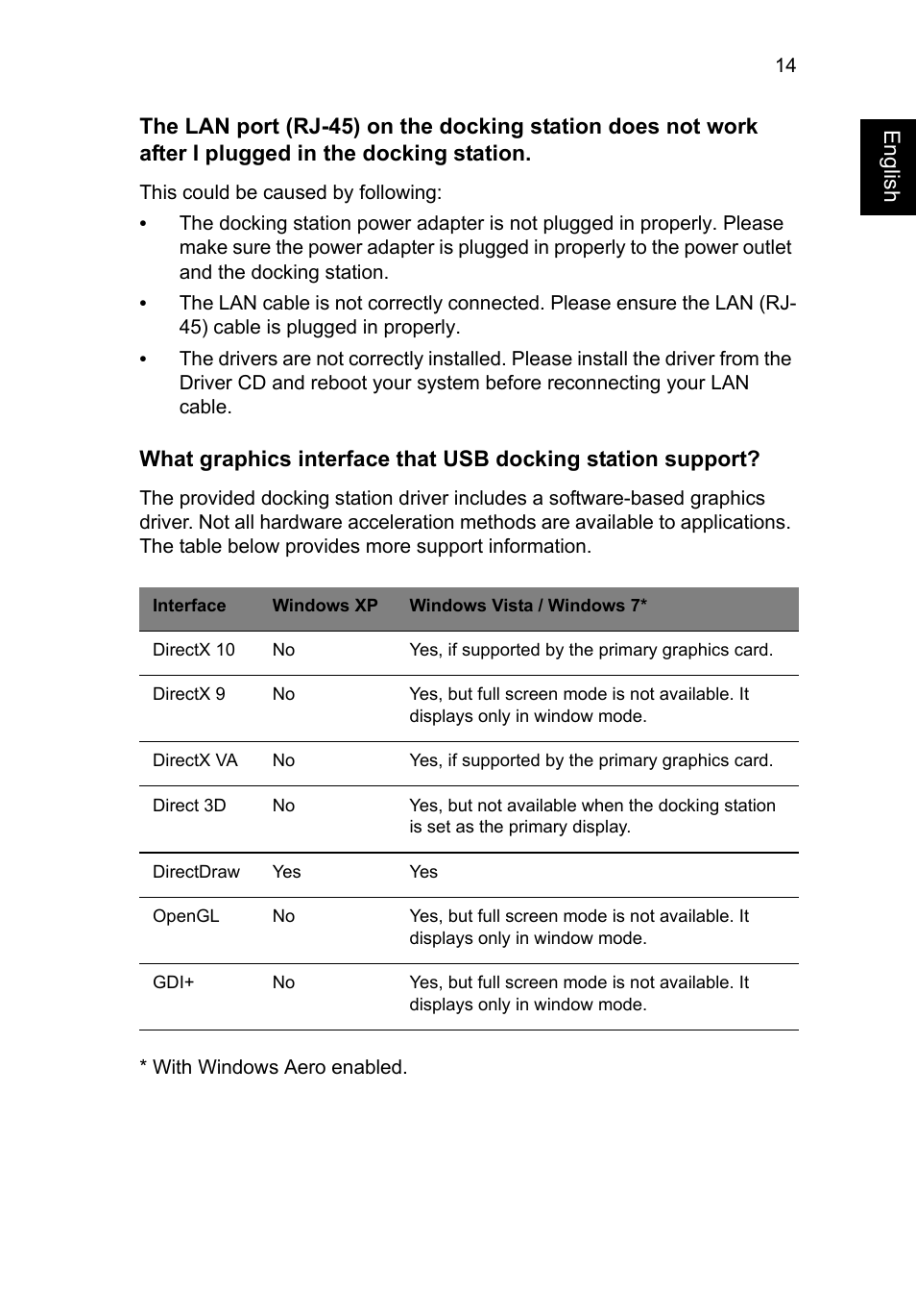 Acer Universal USB 2.0 Docking Station User Manual | Page 17 / 18