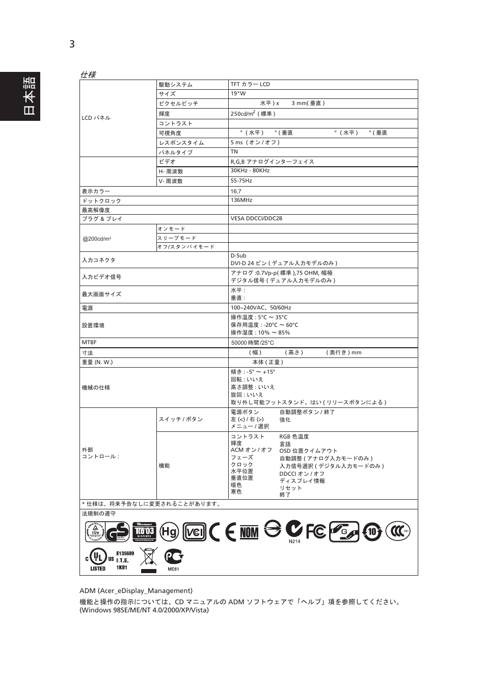 Acer V193W User Manual | Page 12 / 28