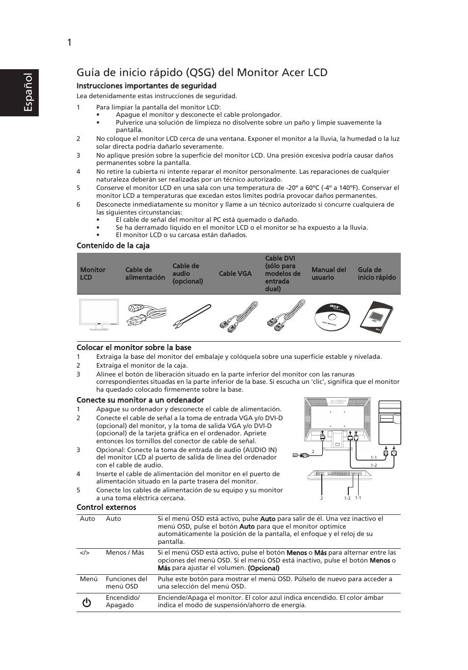 Acer V193W User Manual | Page 16 / 28