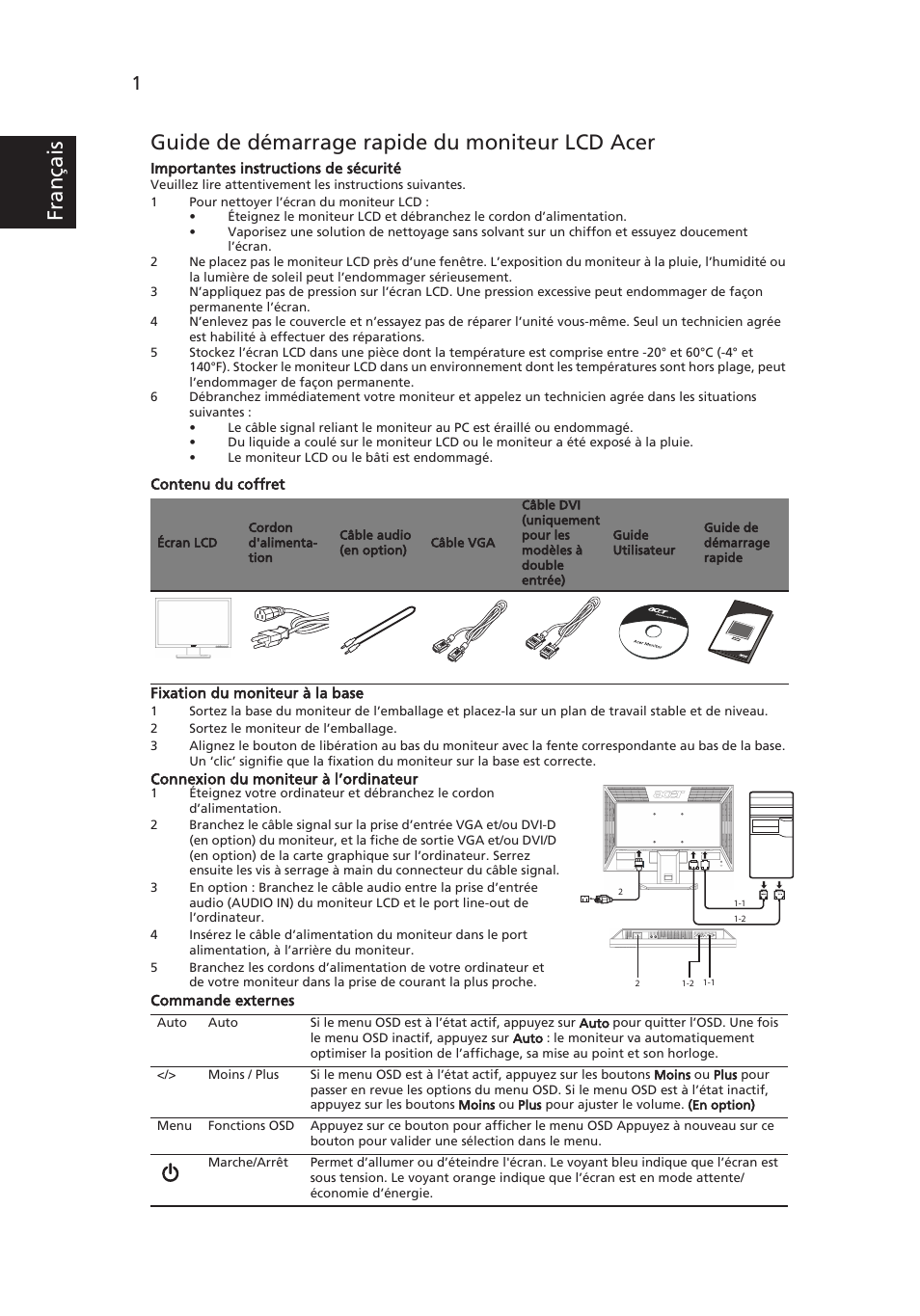 Acer V193W User Manual | Page 4 / 28