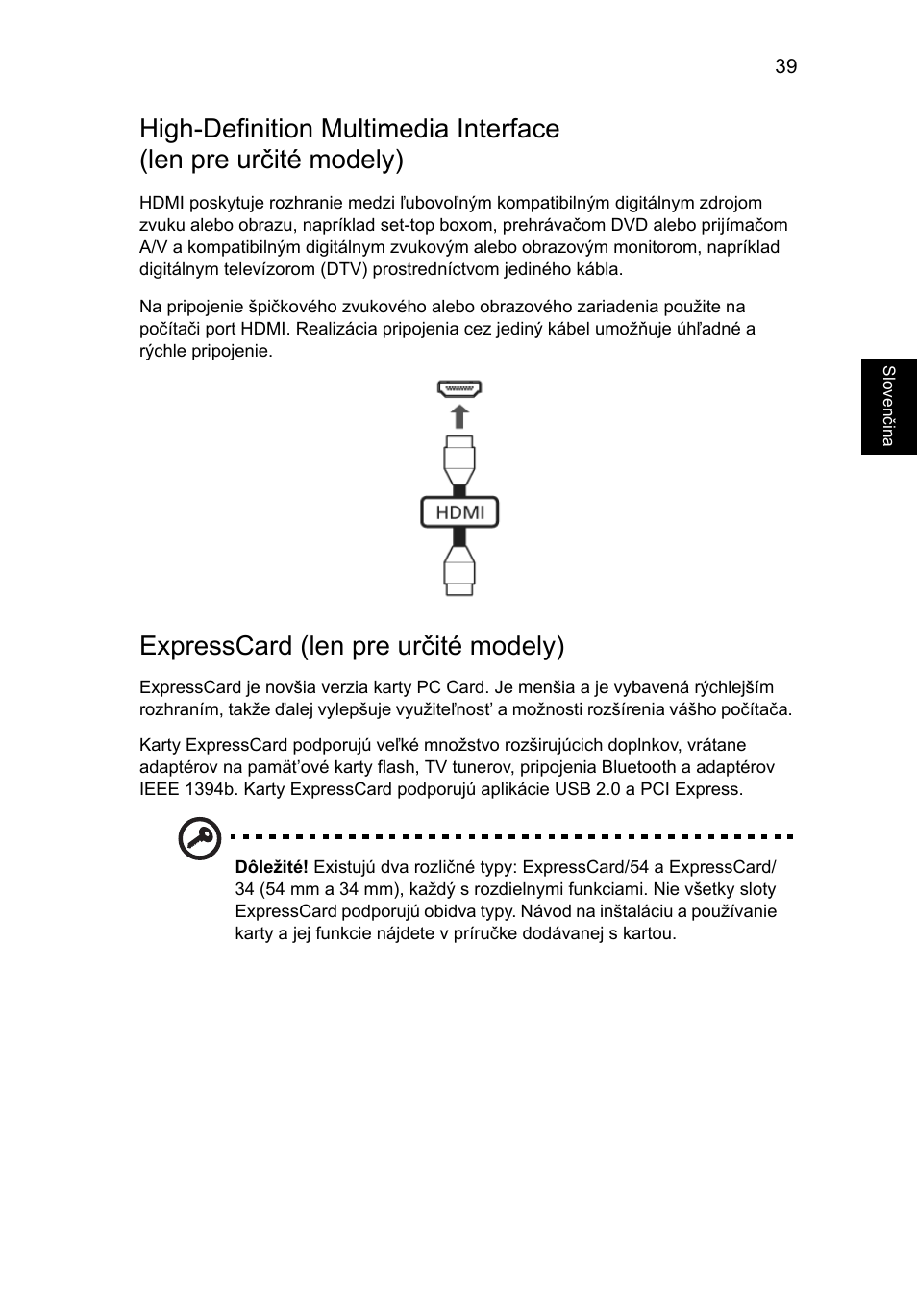 Expresscard (len pre určité modely) | Acer TravelMate 7750G User Manual | Page 1169 / 2286