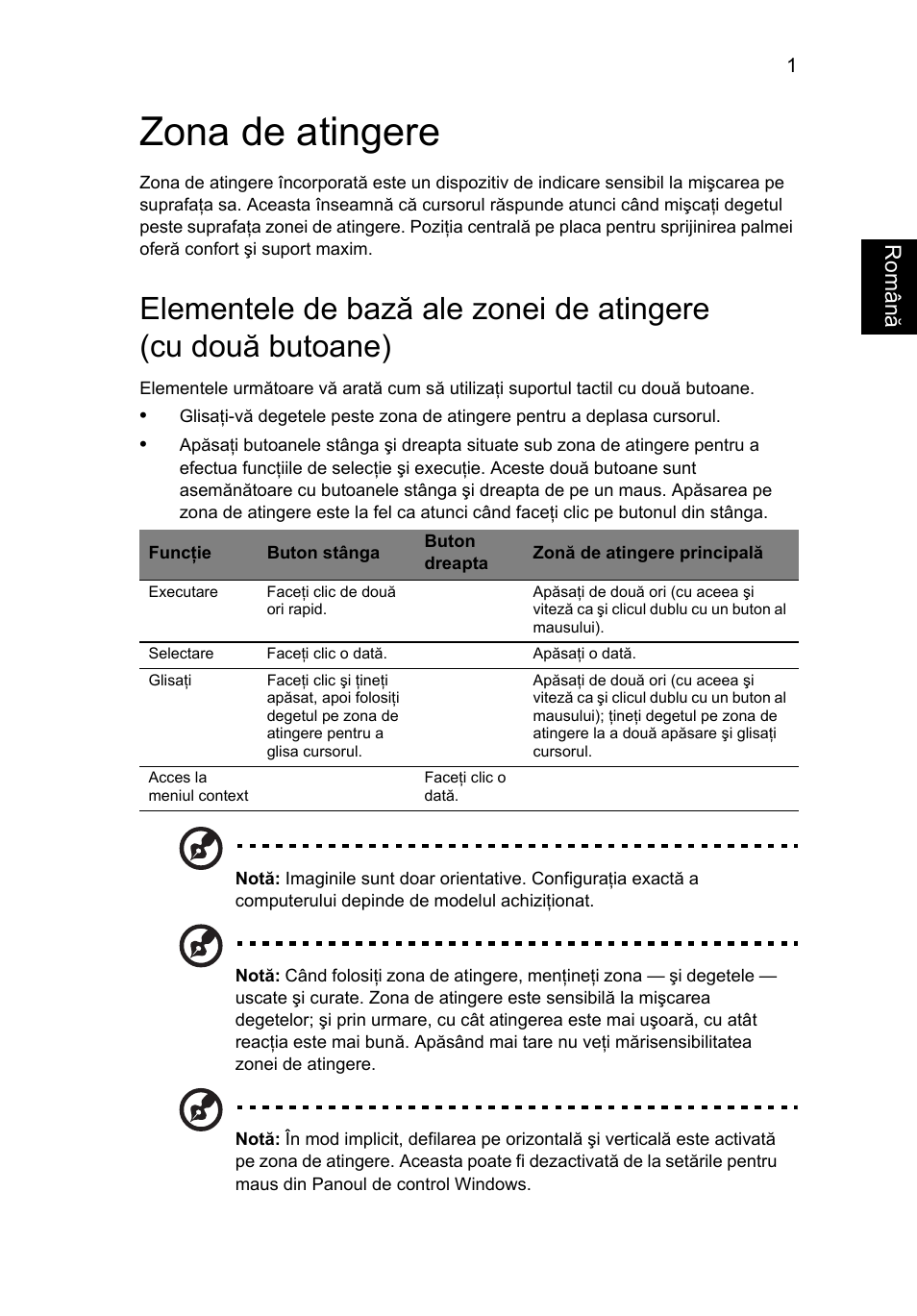 Zona de atingere | Acer TravelMate 7750G User Manual | Page 1351 / 2286