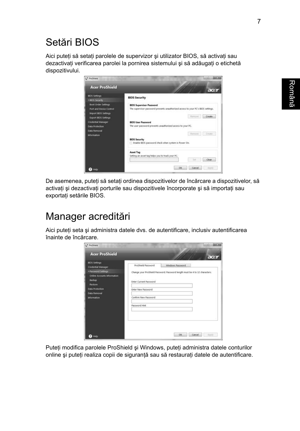 Setări bios, Manager acreditări | Acer TravelMate 7750G User Manual | Page 1357 / 2286