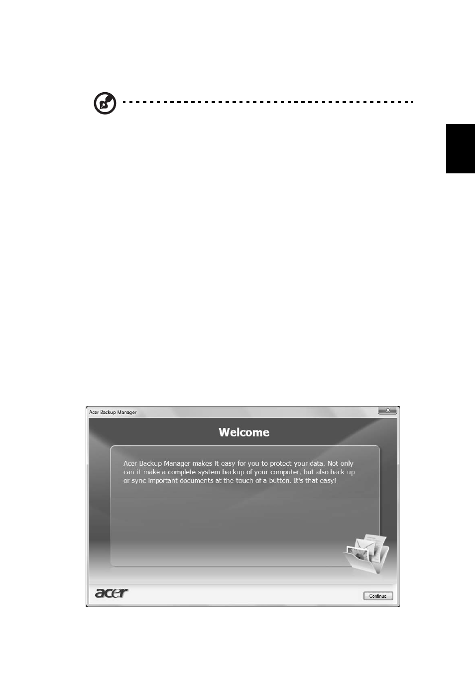 Acer backup manager | Acer TravelMate 7750G User Manual | Page 1523 / 2286
