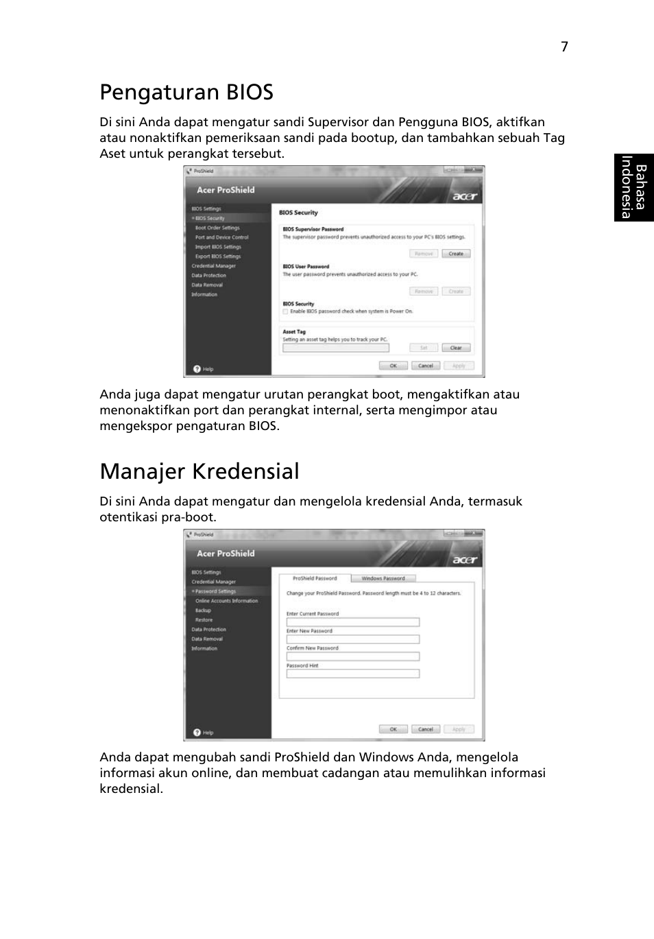 Pengaturan bios, Manajer kredensial | Acer TravelMate 7750G User Manual | Page 2161 / 2286