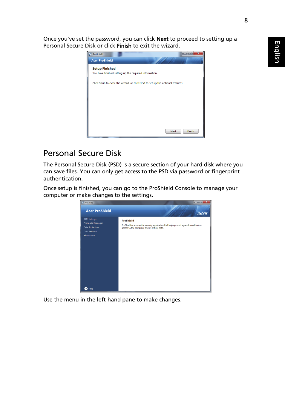 Personal secure disk | Acer TravelMate 7750G User Manual | Page 28 / 2286