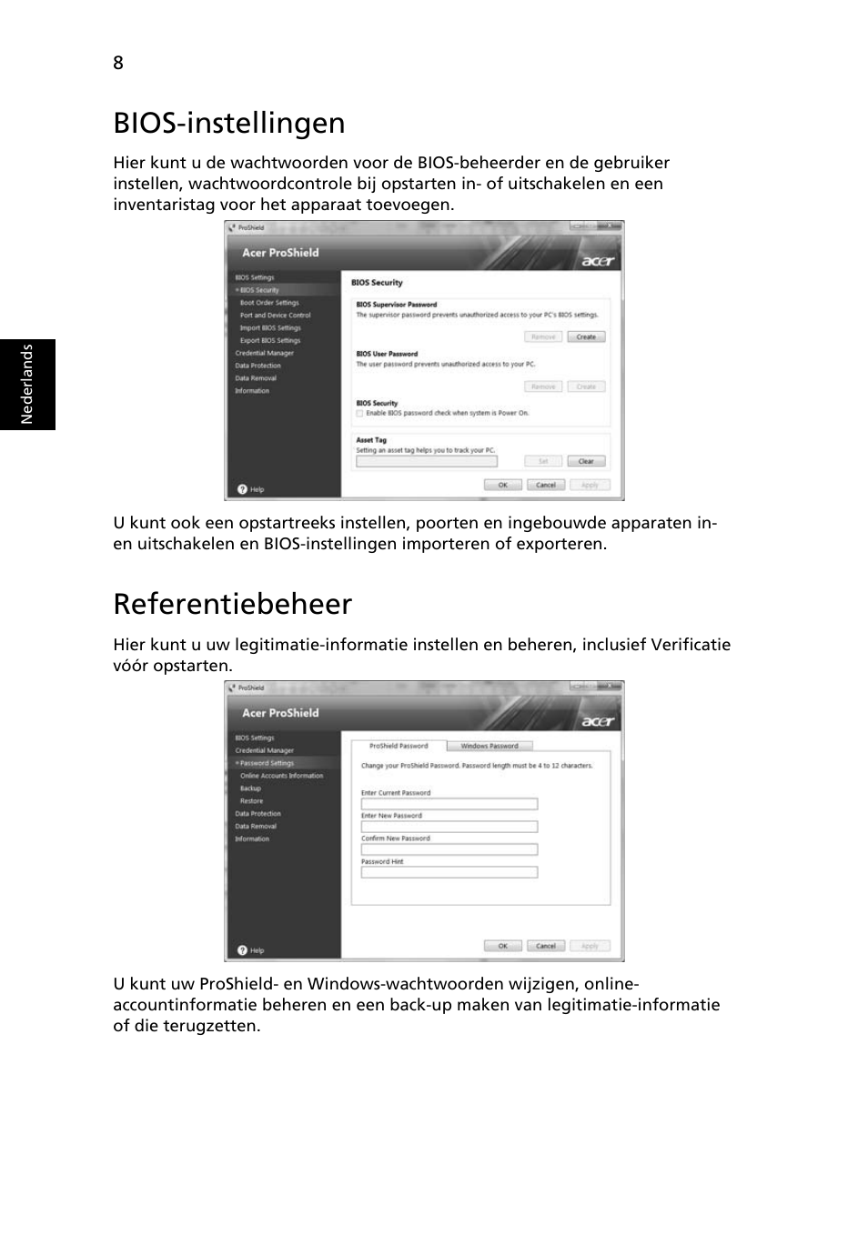 Bios-instellingen, Referentiebeheer | Acer TravelMate 7750G User Manual | Page 476 / 2286