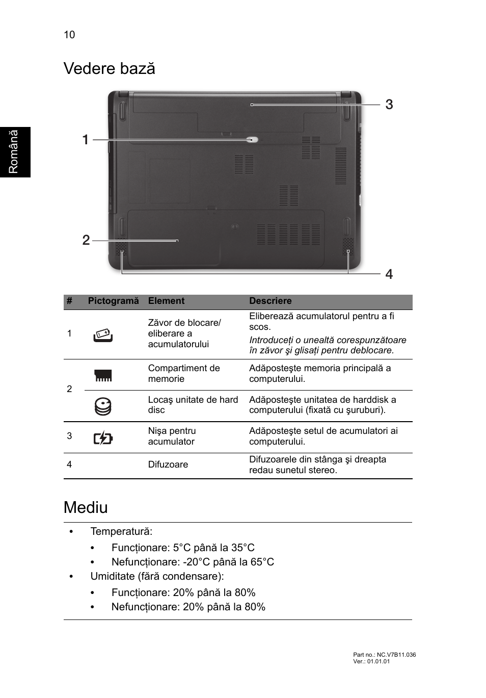 Vedere bază, Mediu, Vedere bază mediu | Acer TravelMate P243-M User Manual | Page 200 / 310