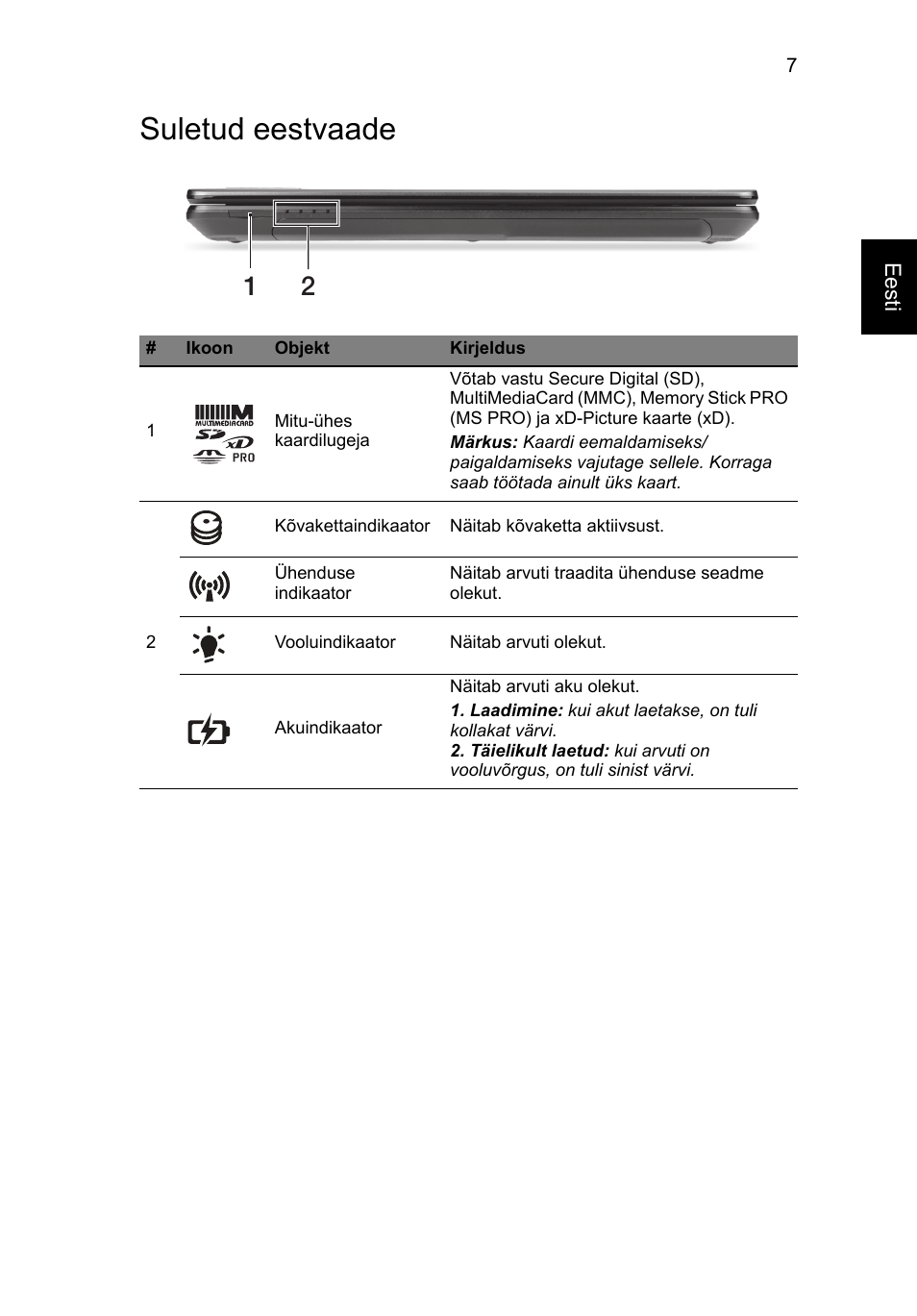 Suletud eestvaade | Acer TravelMate P243-M User Manual | Page 217 / 310