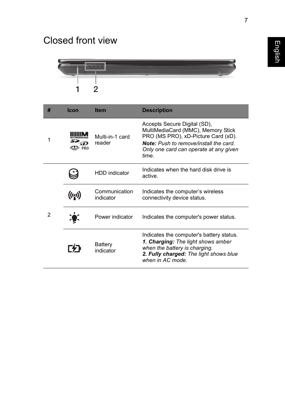 Closed front view | Acer TravelMate P243-M User Manual | Page 9 / 310