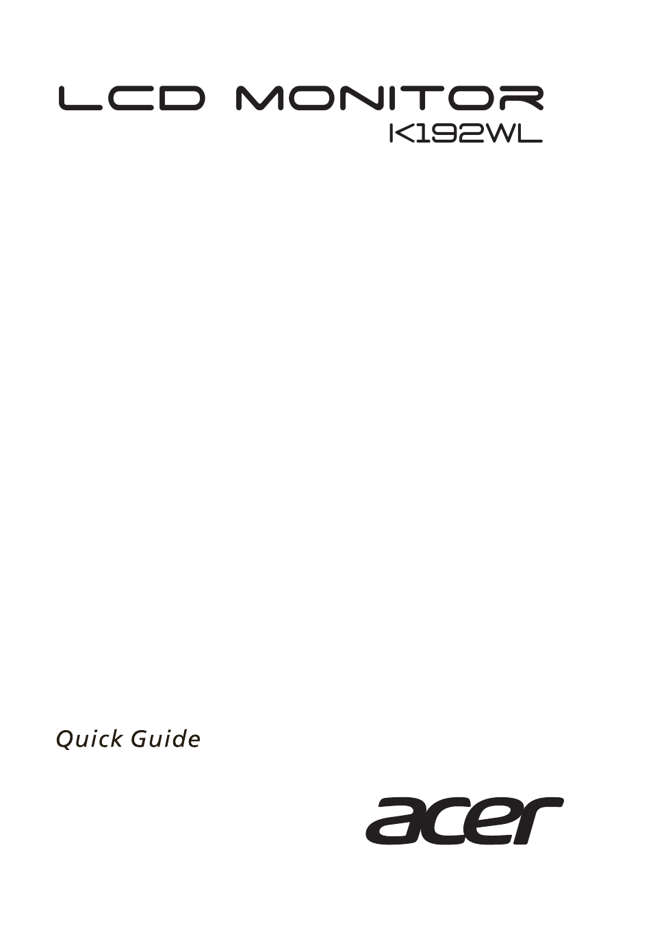 Acer K192WL User Manual | 32 pages