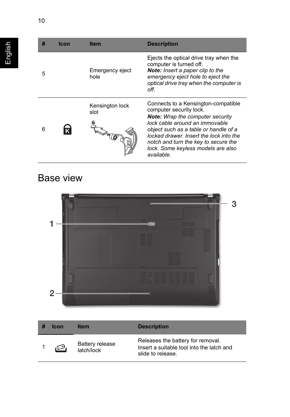 Base view | Acer Aspire V3-431 User Manual | Page 12 / 362