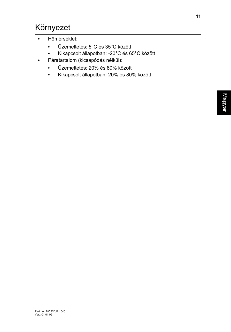 Környezet | Acer Aspire V3-431 User Manual | Page 173 / 362