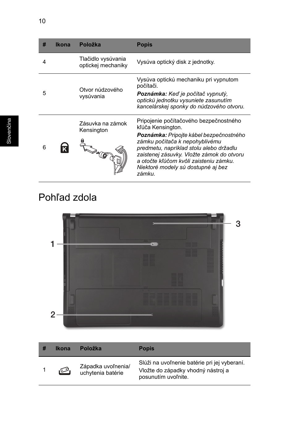 Pohľad zdola | Acer Aspire V3-431 User Manual | Page 196 / 362