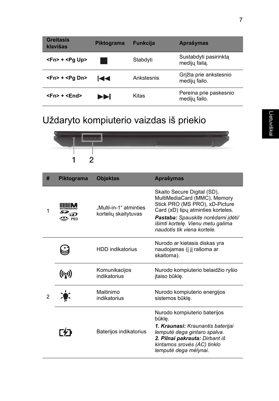 Uždaryto kompiuterio vaizdas iš priekio | Acer Aspire V3-431 User Manual | Page 277 / 362