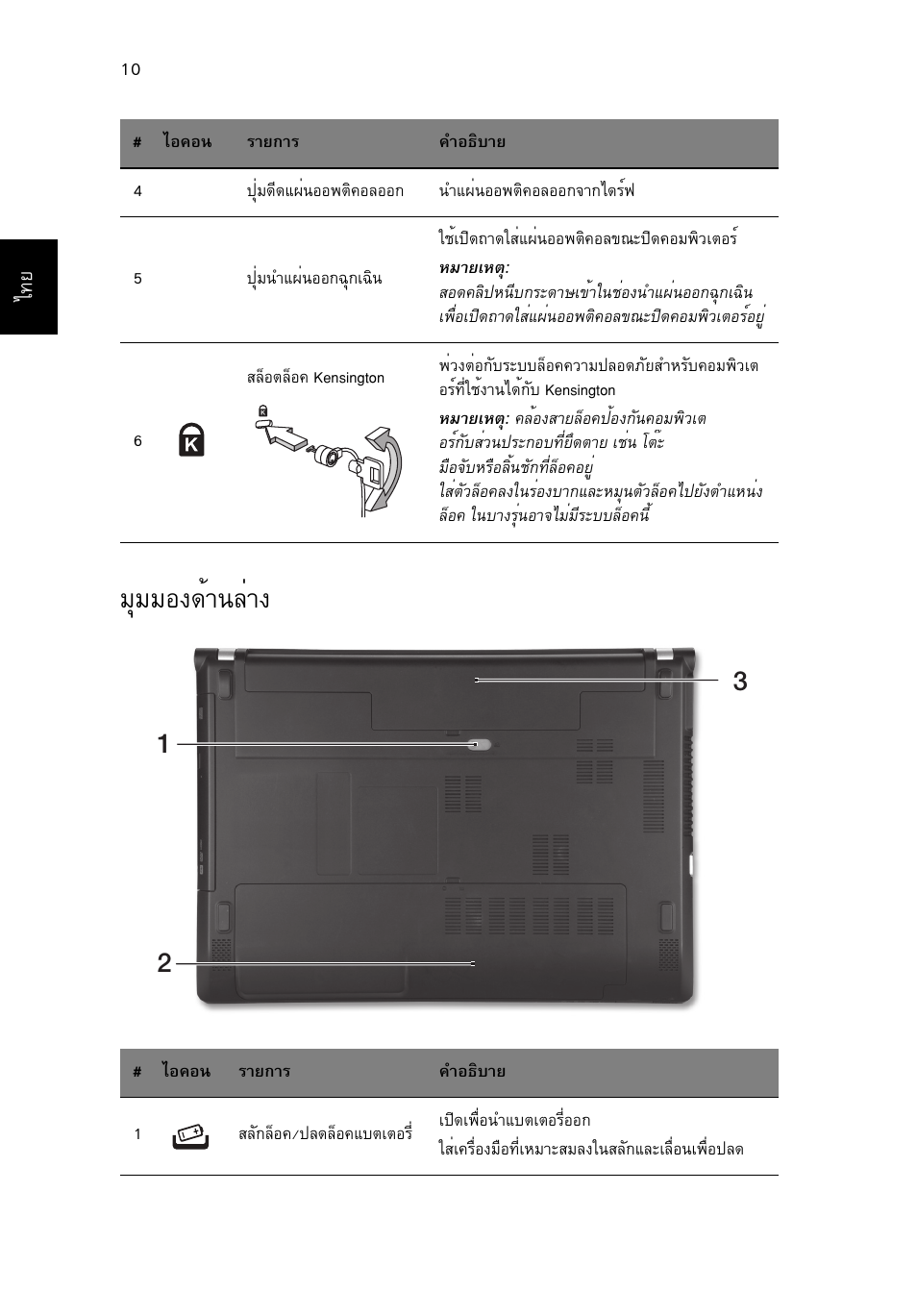 มุมมองด้านล่าง, Бшббн§´йт¹еит | Acer Aspire V3-431 User Manual | Page 360 / 362