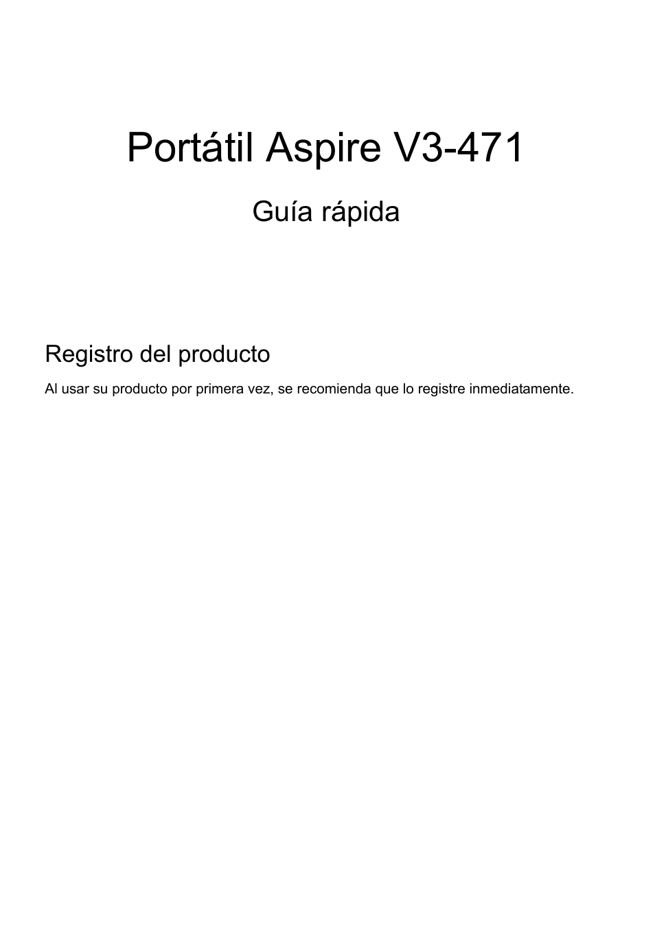 Español, Registro del producto, Cómo registrarse | Obtener los accesorios de acer, Portátil aspire v3-471, Guía rápida | Acer Aspire V3-431 User Manual | Page 51 / 362