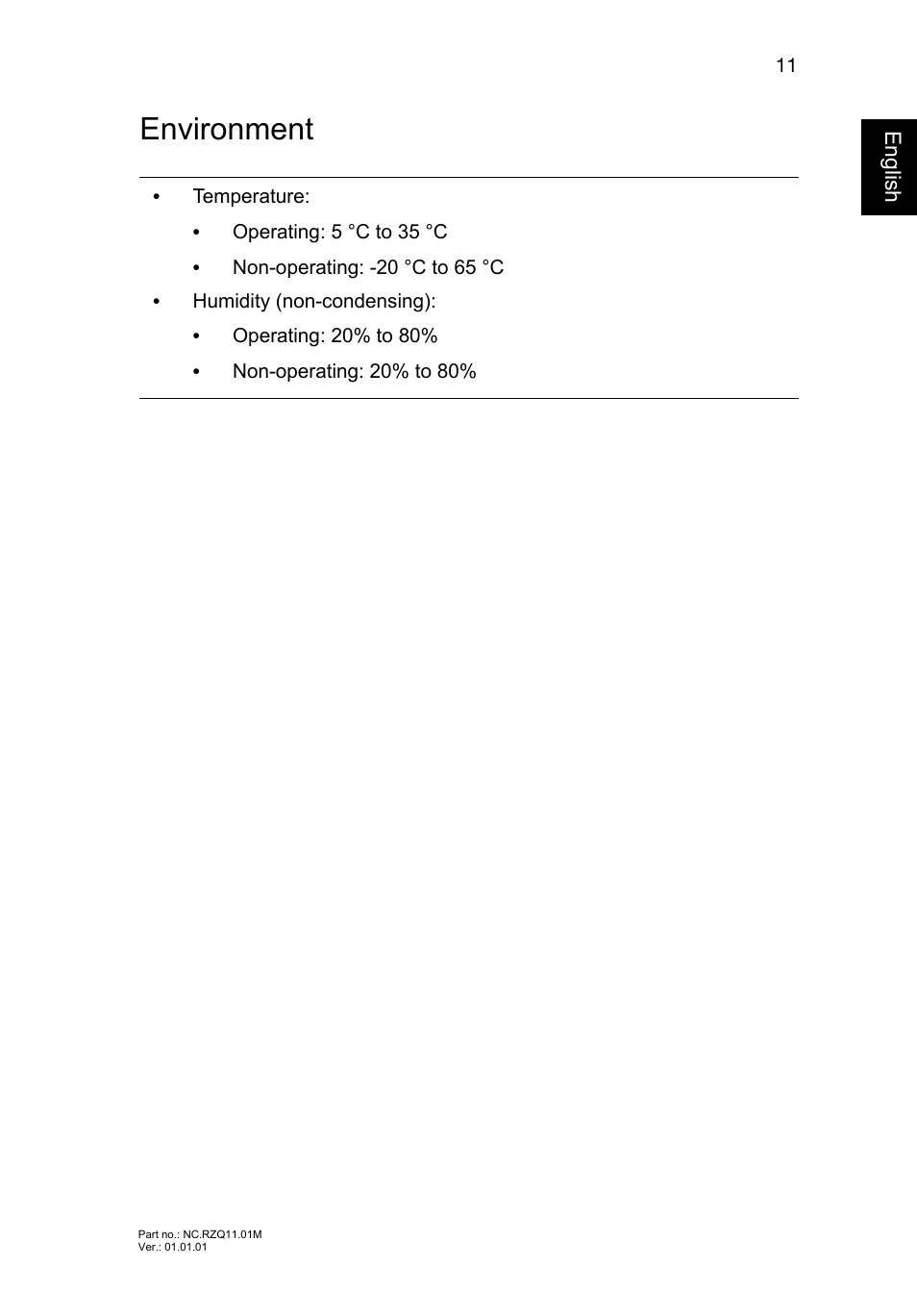 Environment | Acer Aspire V3-771G User Manual | Page 13 / 366