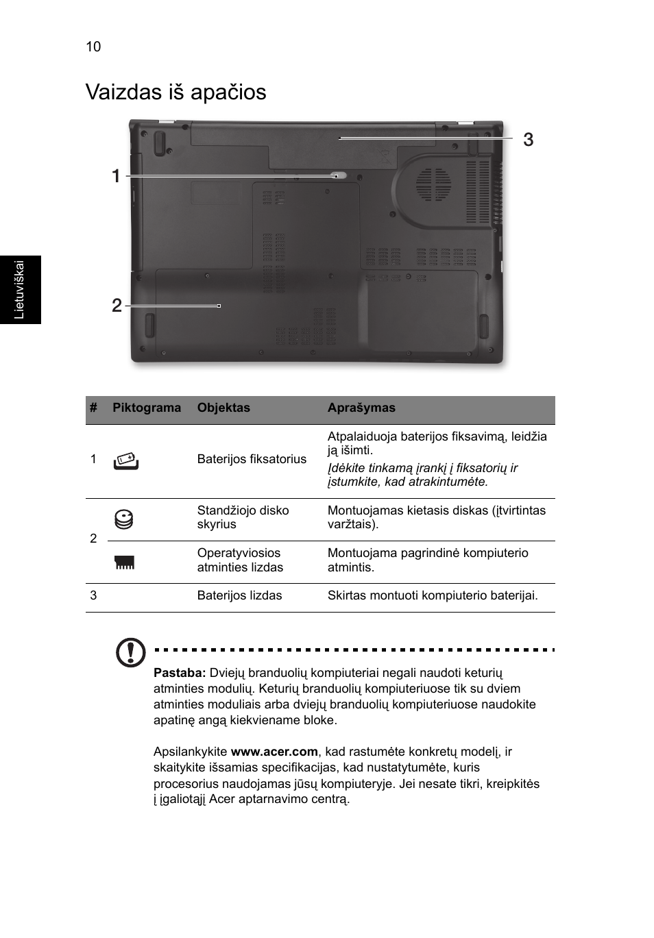Vaizdas iš apačios | Acer Aspire V3-771G User Manual | Page 280 / 366