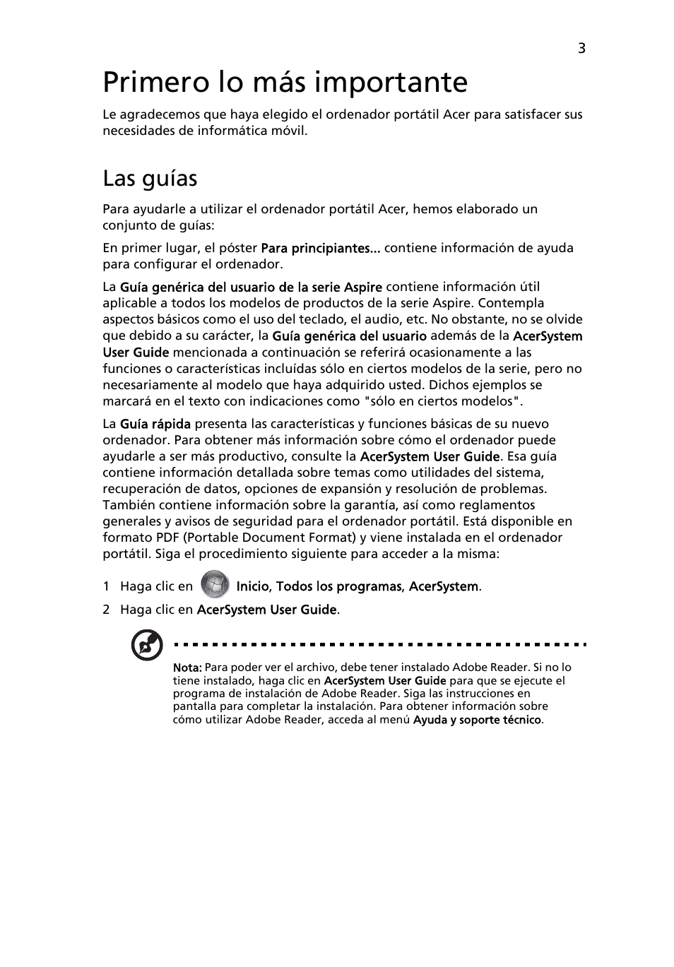 Primero lo más importante, Las guías | Acer Aspire 3811TG User Manual | Page 53 / 369