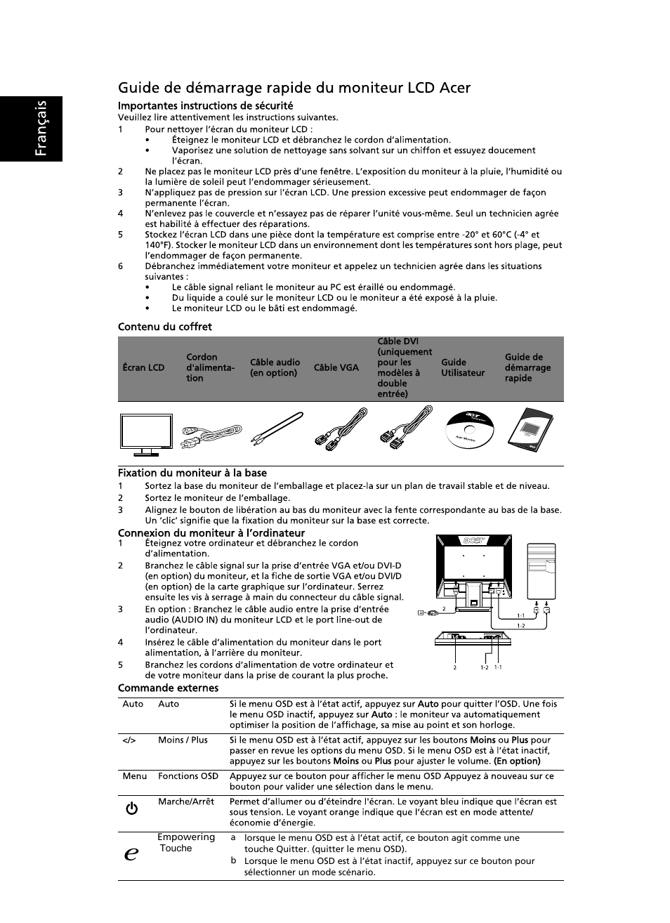 Acer V193WV User Manual | Page 4 / 28