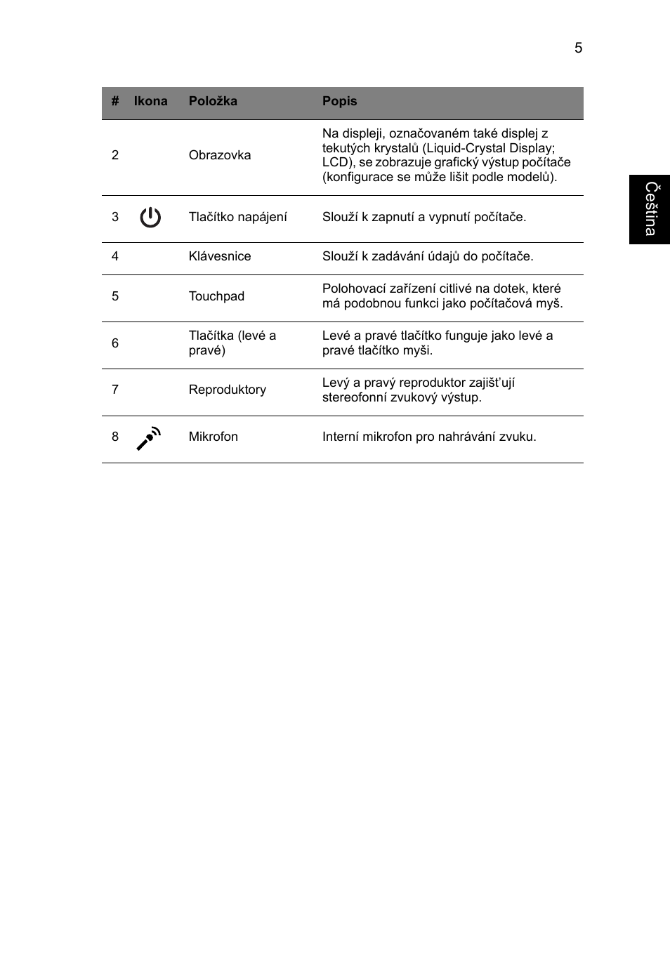 Češt ina | Acer Aspire V3-551G User Manual | Page 151 / 306