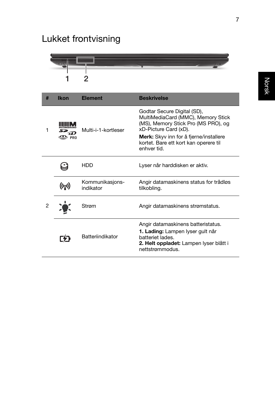 Lukket frontvisning | Acer Aspire V3-551G User Manual | Page 83 / 306