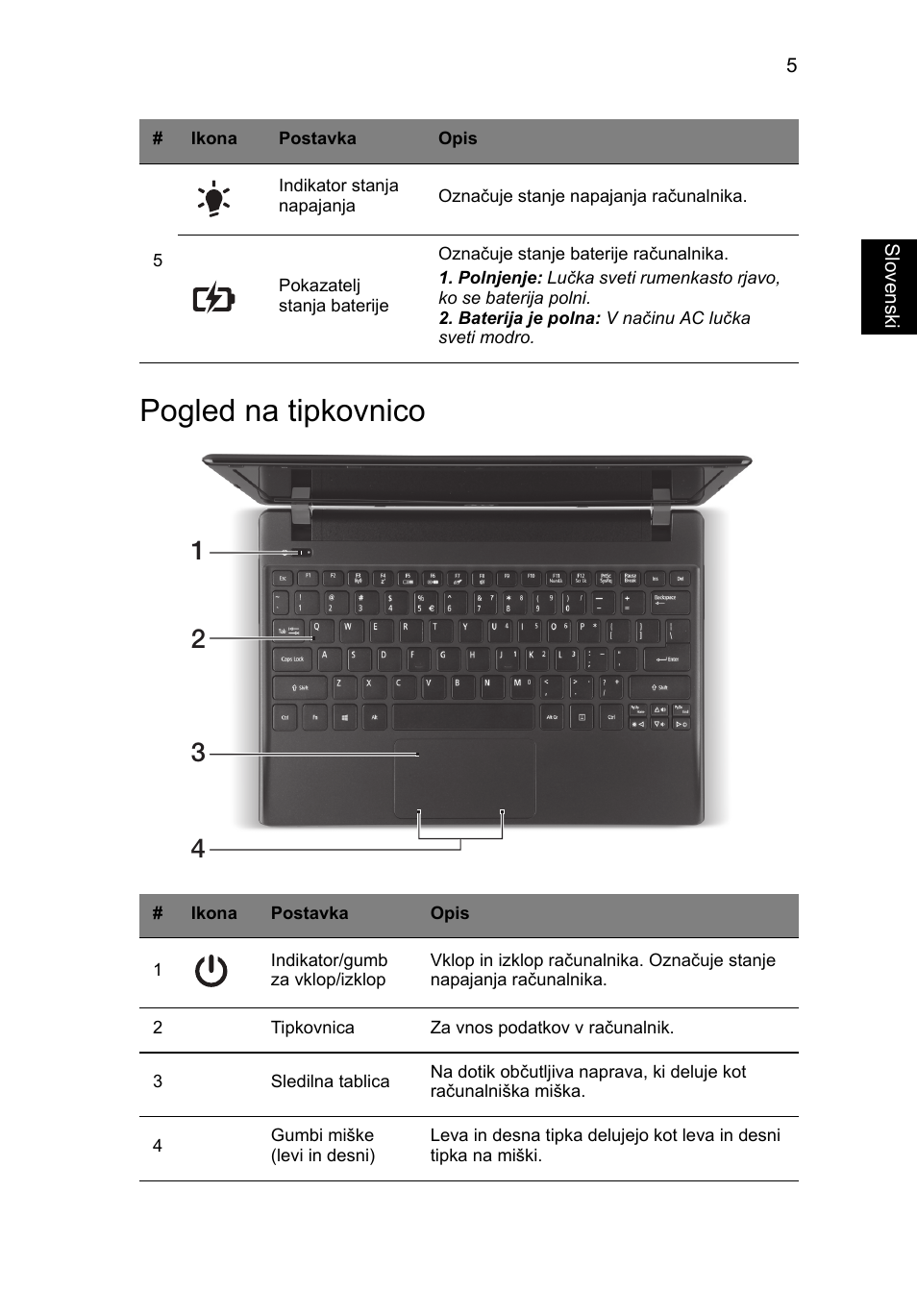 Pogled na tipkovnico | Acer AO756 User Manual | Page 167 / 282