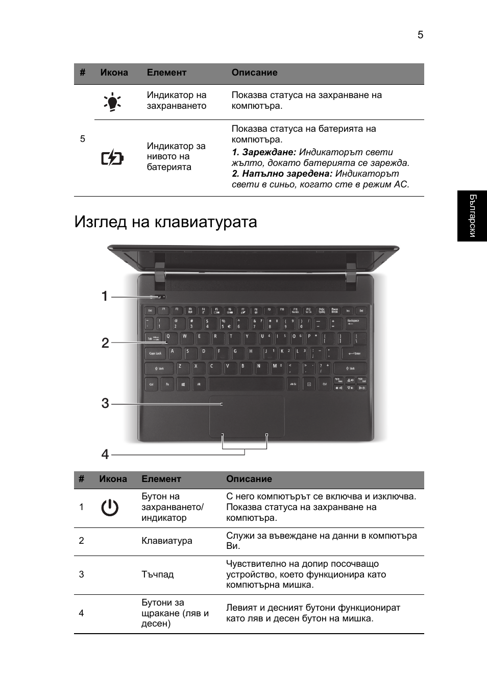 Изглед на клавиатурата | Acer AO756 User Manual | Page 197 / 282