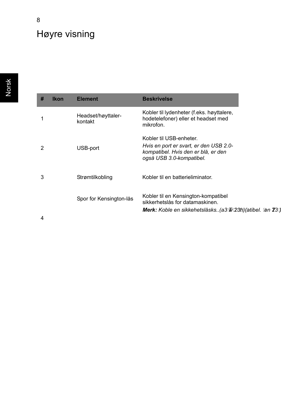 Høyre visning | Acer AO756 User Manual | Page 80 / 282