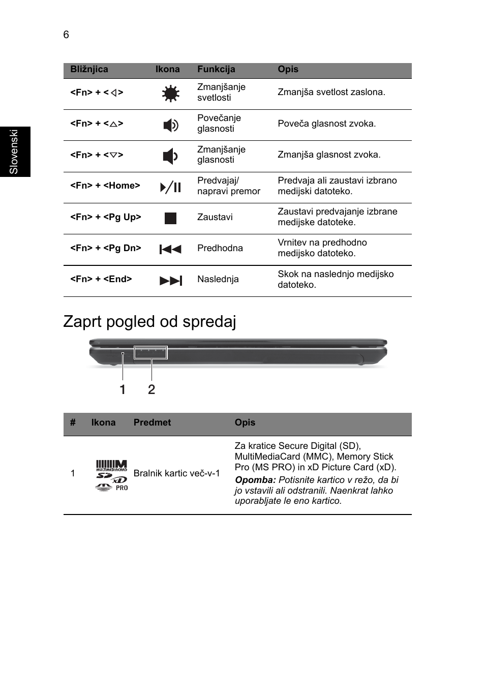 Zaprt pogled od spredaj | Acer Aspire E1-531 User Manual | Page 174 / 308