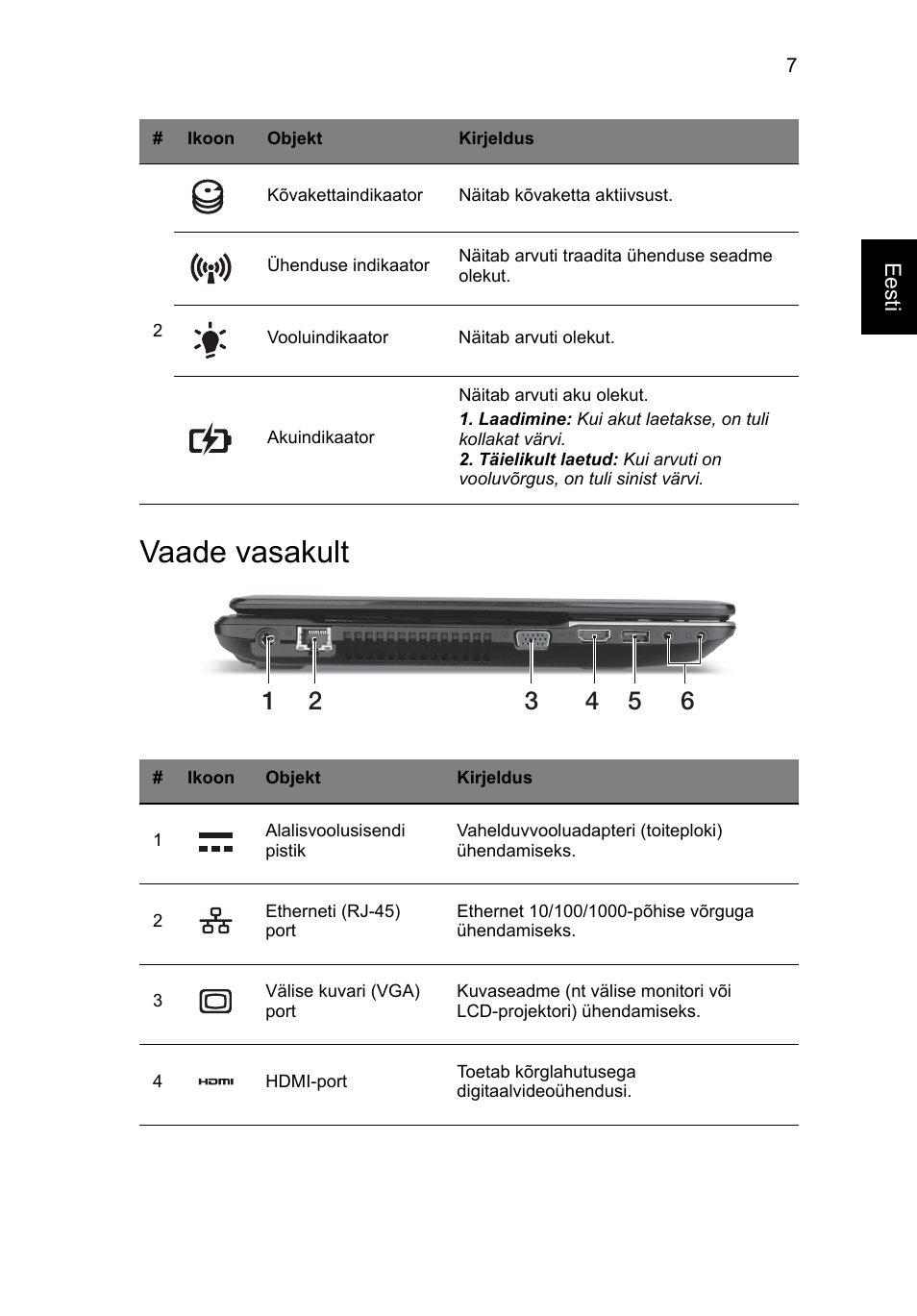 Vaade vasakult | Acer Aspire E1-531 User Manual | Page 215 / 308