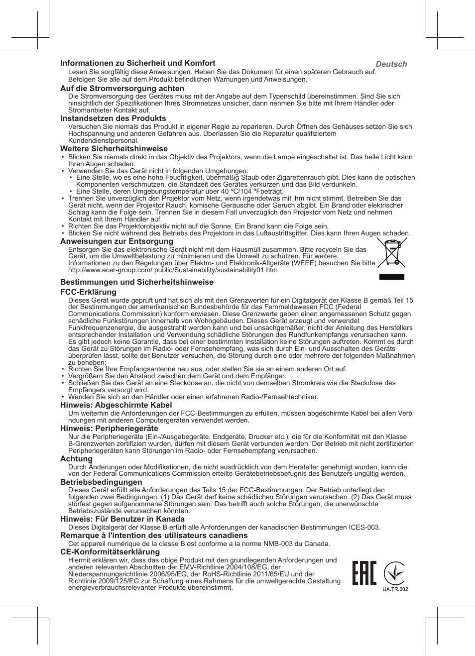 Acer C205 User Manual | Page 13 / 68