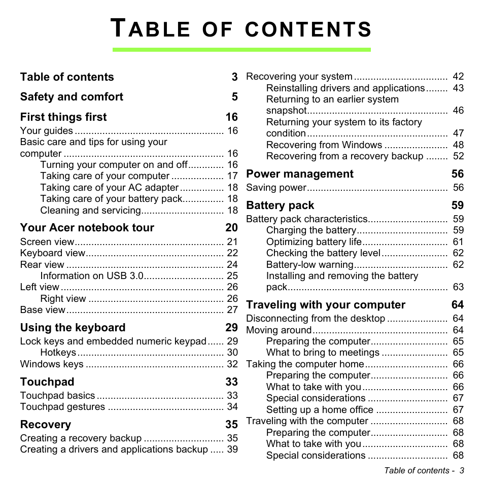 Acer Aspire M5-583P User Manual | Page 3 / 110