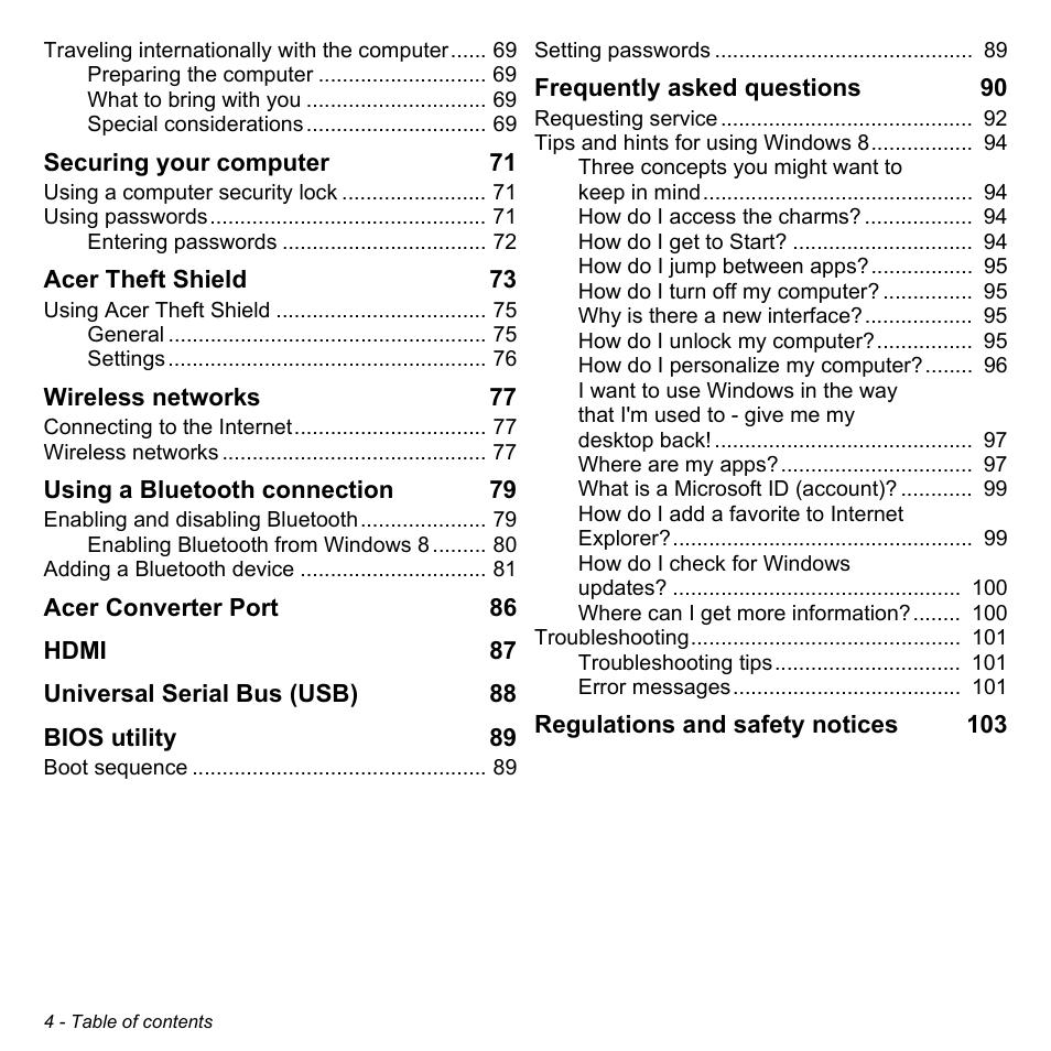 Acer Aspire M5-583P User Manual | Page 4 / 110