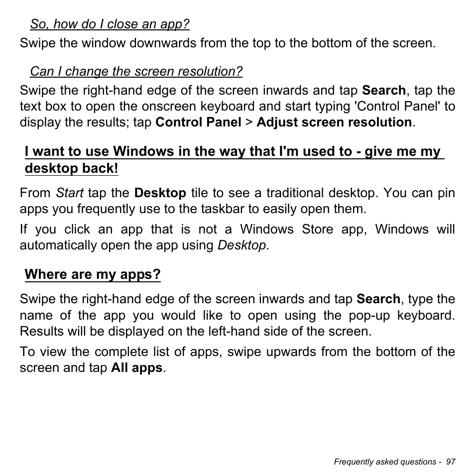 Where are my apps | Acer Aspire M5-583P User Manual | Page 97 / 110