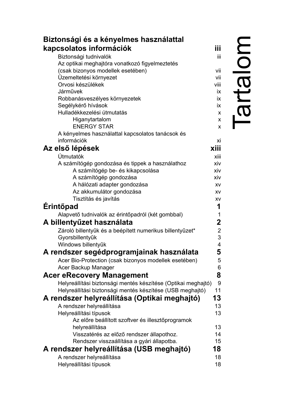 Tartalom, Ta rt al om | Acer Aspire 4253 User Manual | Page 1009 / 2348