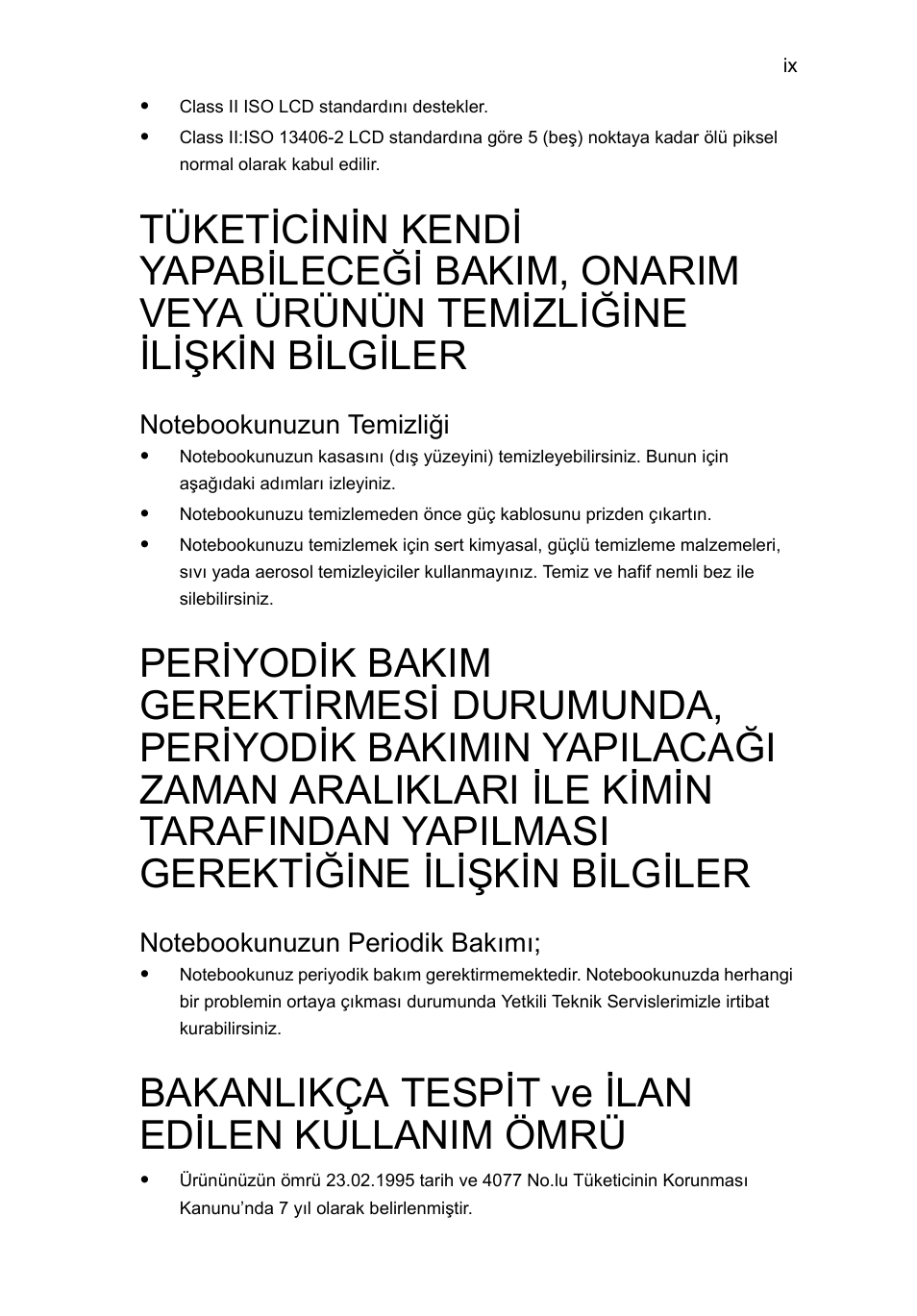 Bakanlikça tespåt ve ålan edålen kullanim ömrü, Bakanlikça tespit ve ilan edilen kullanim ömrü | Acer Aspire 4253 User Manual | Page 1837 / 2348