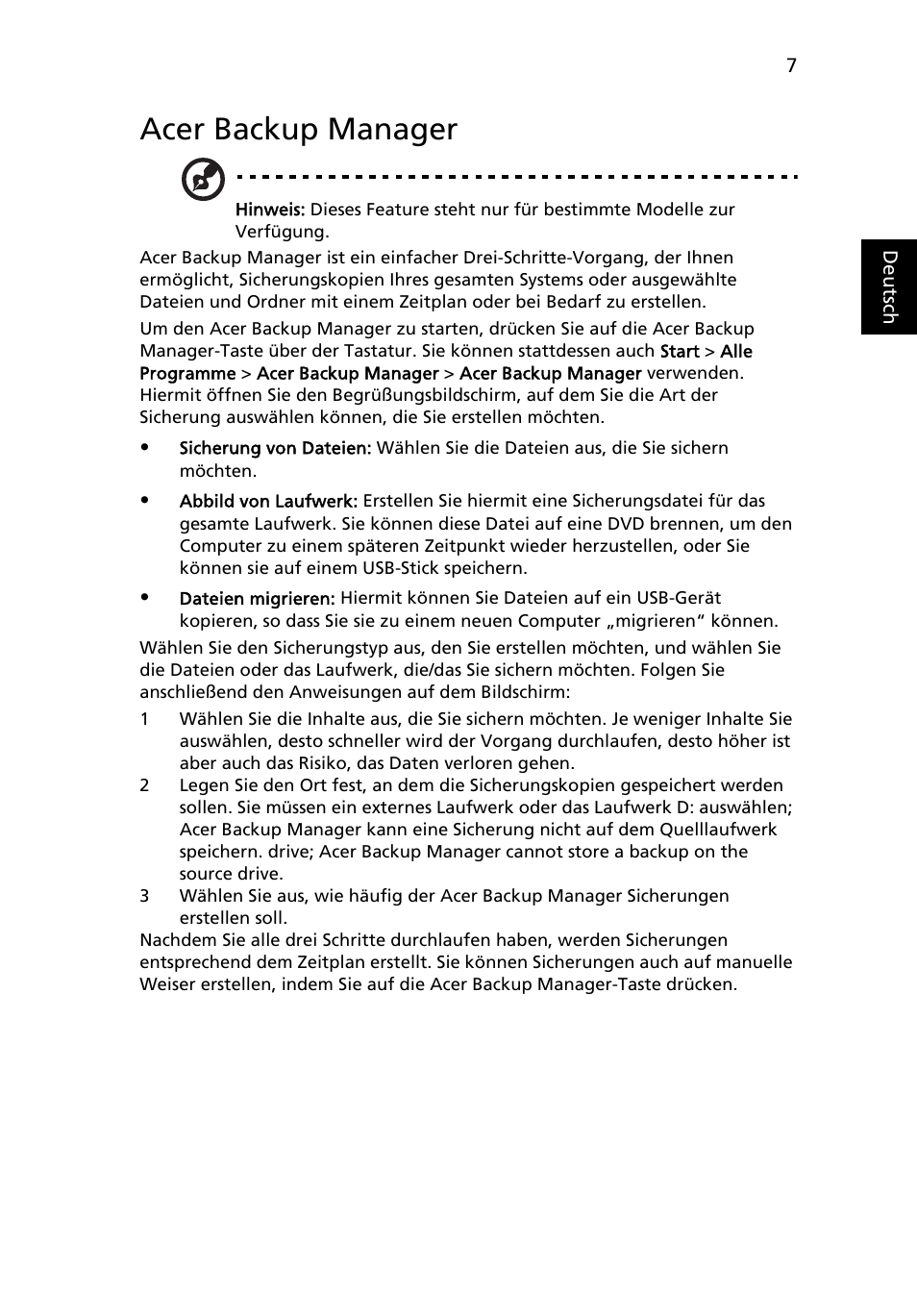 Acer backup manager | Acer Aspire 4253 User Manual | Page 185 / 2348